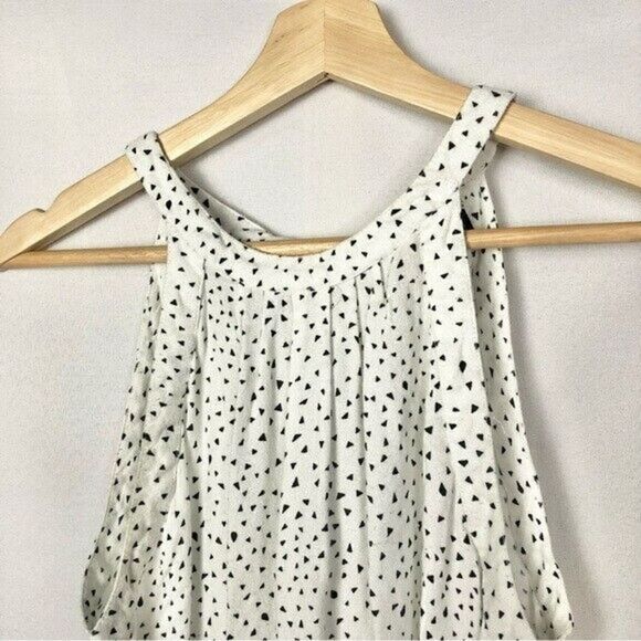 Volcom White Black Triangle Printed High Neck Tank Top S - Picture 3 of 3